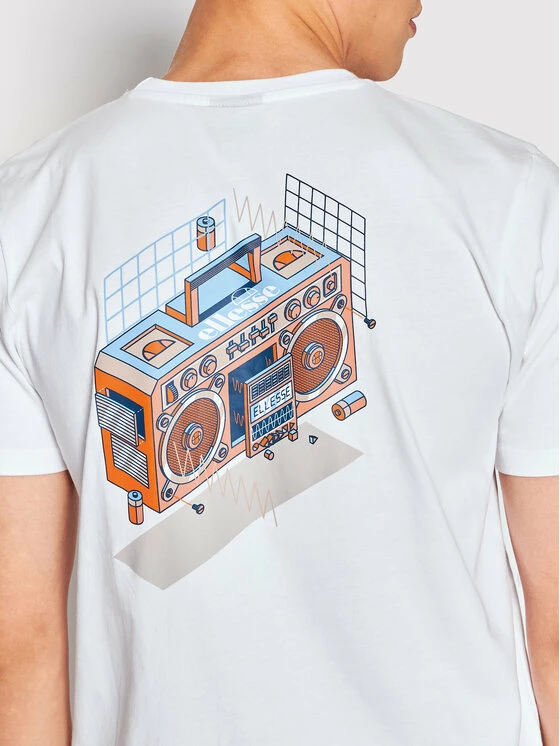 Φτηνός ✨ Ellesse Άνδρες T-shirts T-Shirt Boombox SHN14900 Λευκό Regular Fit 👏 6 Φτηνός ✨ Ellesse Άνδρες T-shirts T-Shirt Boombox SHN14900 Λευκό Regular Fit 👏 - Image 4