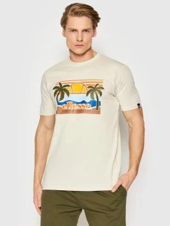 Προϋπολογισμός ✔️ Ellesse Άνδρες T-shirts T-Shirt Sechsaro SHM13825 Μπεζ Regular Fit 💯